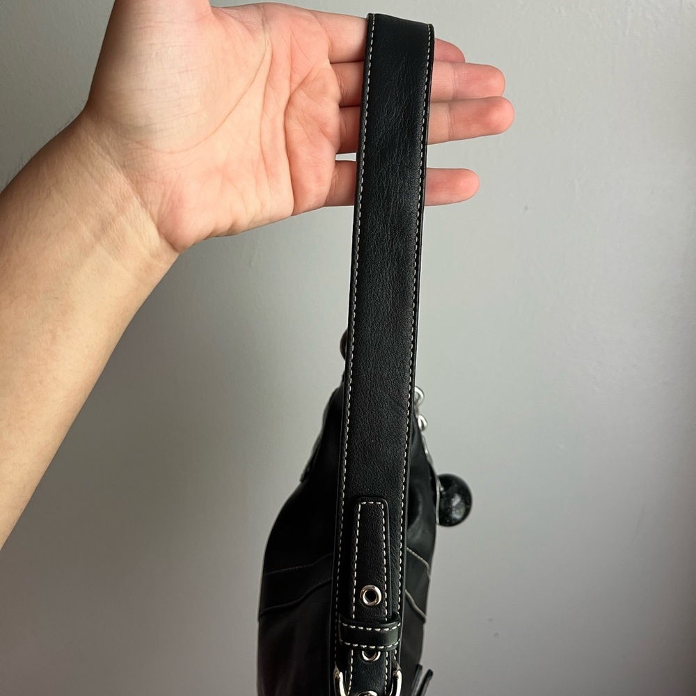 Vintage Coach Black Leather Shoulder Soho buckle Bag - Picture 8 of 12